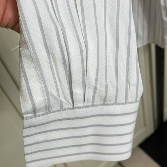 Michael Kors Men's Striped White/Grey Dress Shirt Size XL (17.5) (EU 36/27) - Picture 4 of 12